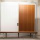Wardrobe 1970 teak 4 doors half wardrobe half shelf 182 cm