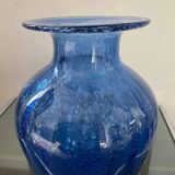 Vase vintage en verre bullé