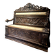 19th century carved wooden chest bench
