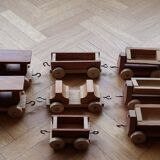 Miniature holzkuns loquai wooden train set