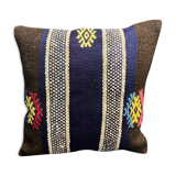 Housse de coussin en laine noire