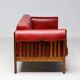 Johannes Andersen modern mid-century Danish canapé in rosewood and burgundy leather