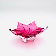 Coupe Sommerso Josef Hospodka - Cristal de Bohême Rose -Circa 1960