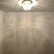 1 of 2 Large Brass and Floral Ice Glass Flush Light by Glashütte Limburg