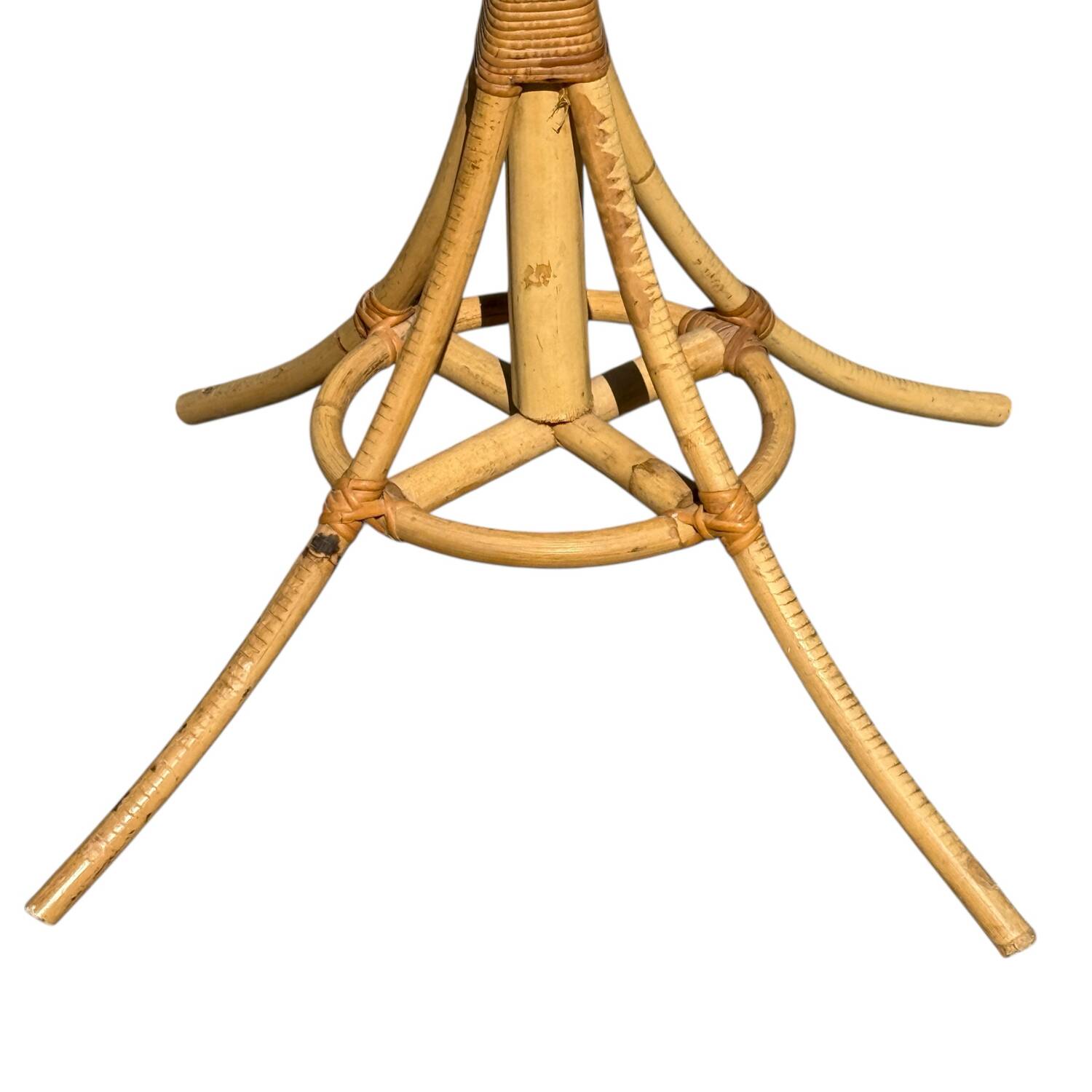 1960s Rattan Coat Rack from France