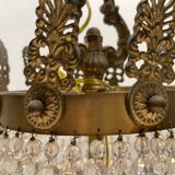 Extra Large Bronze Crystal Chandelier 1950’s