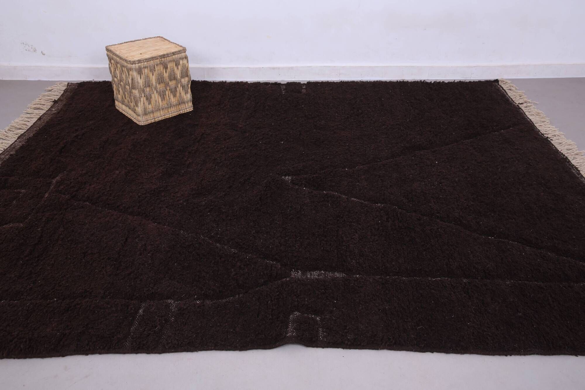 Espresso Brown Moroccan Rug 248 x 310 cm - Vintage Moroccan Rug  Bohemian