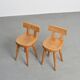 Pair of pine chairs by Christian Durupt, Méribel 1960