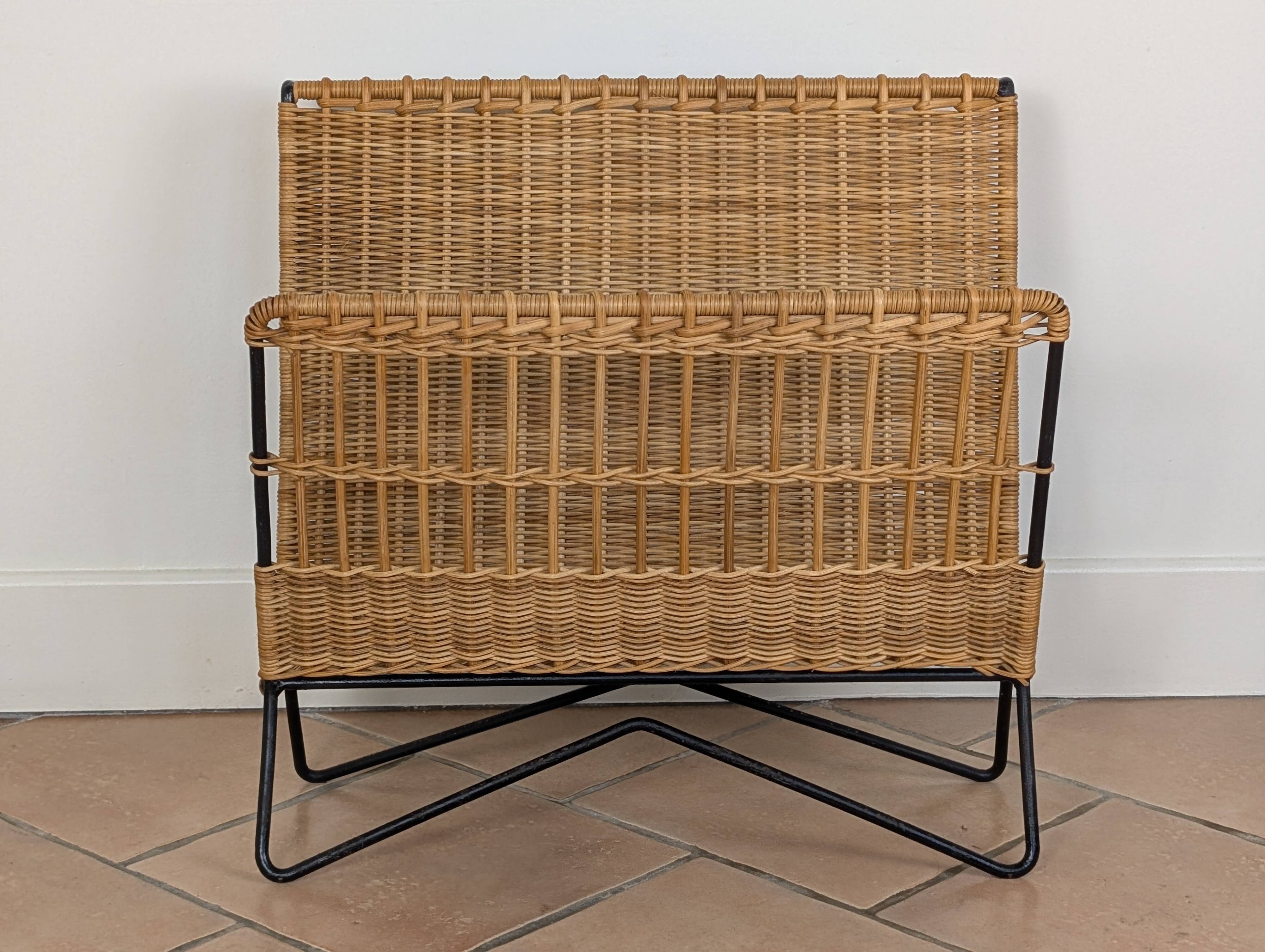 Rattan magazine rack Raoul Guys