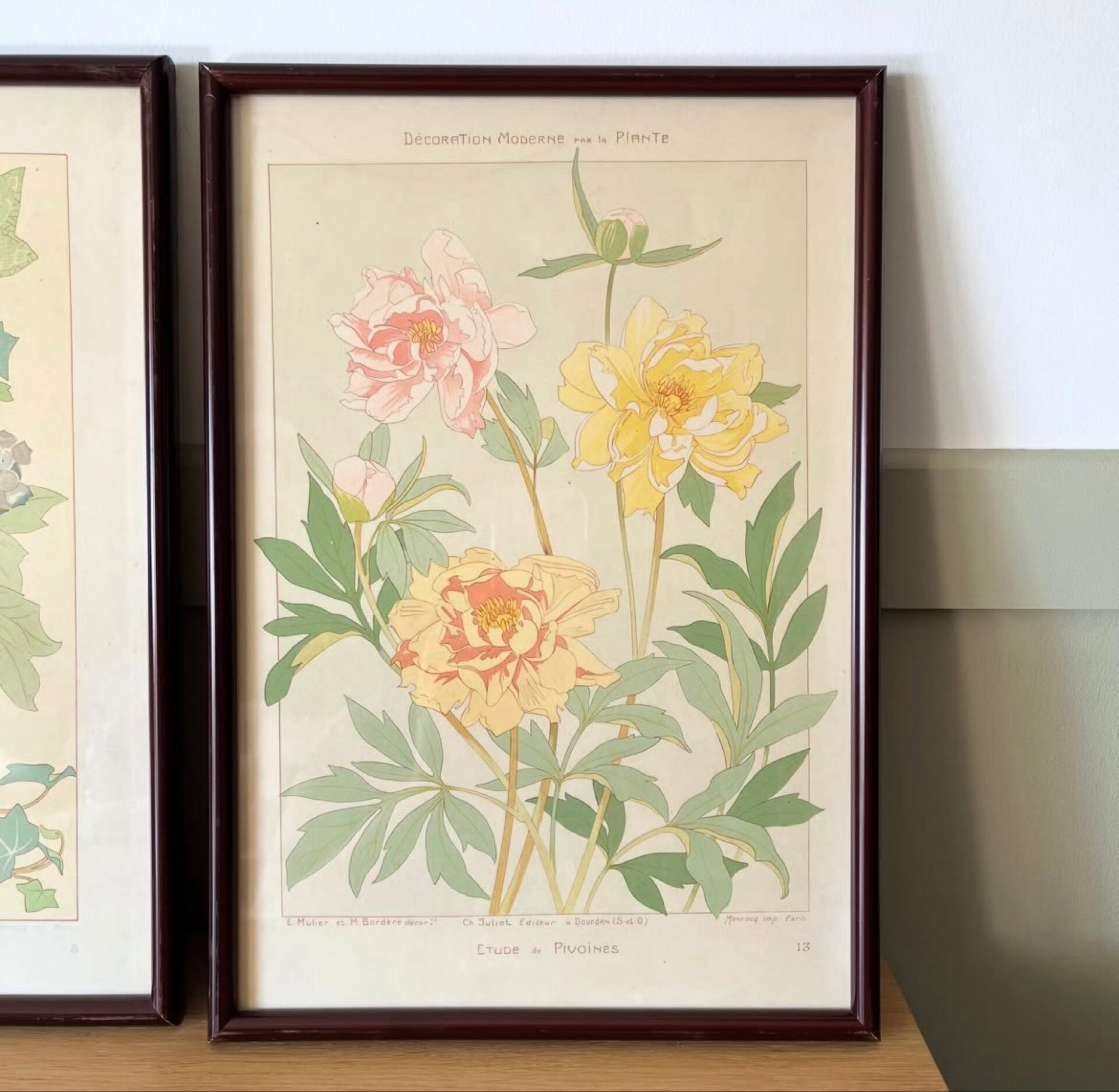 4 floral lithographs 1900