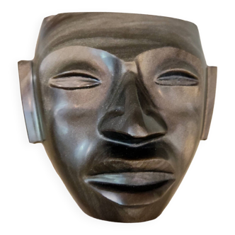 Sculpture - obsidian man's face