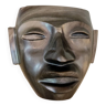 Sculpture - visage d homme en obsidienne