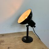 Lampe de table vintage en émail noir, 1950s
