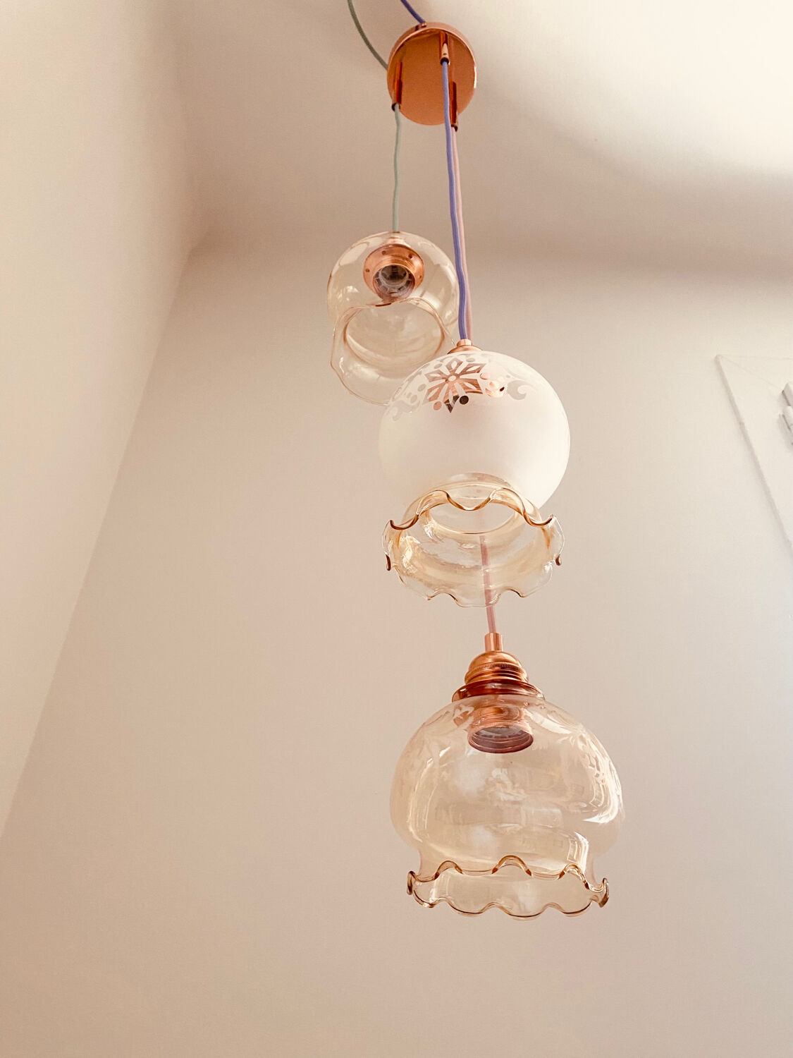 Pastel waterfall pendant light
