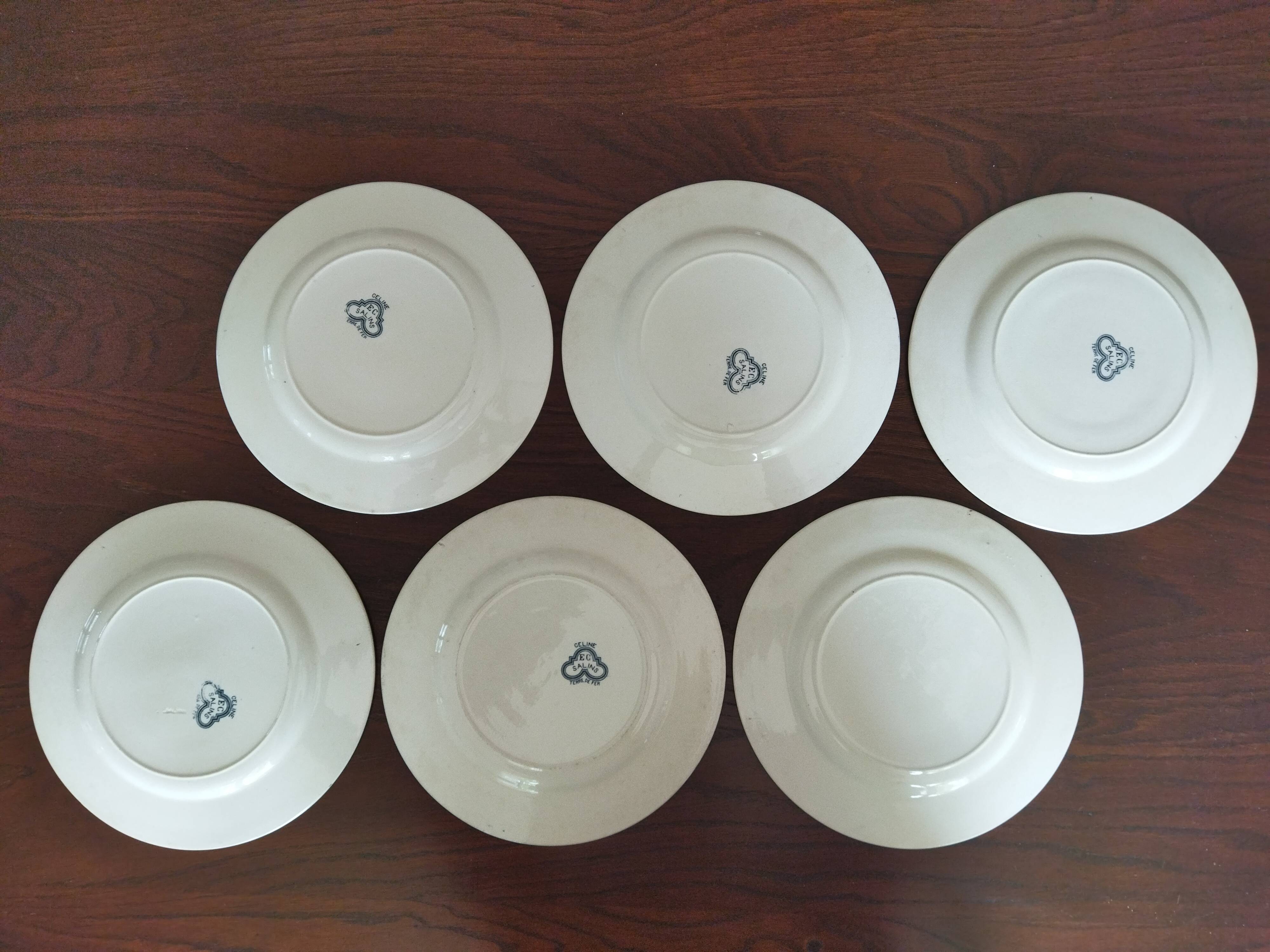 12 flat plates iron earth Salins, model Céline