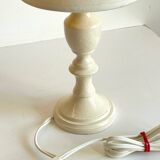 Vintage White-Cream Lacquered WOOD LAMP