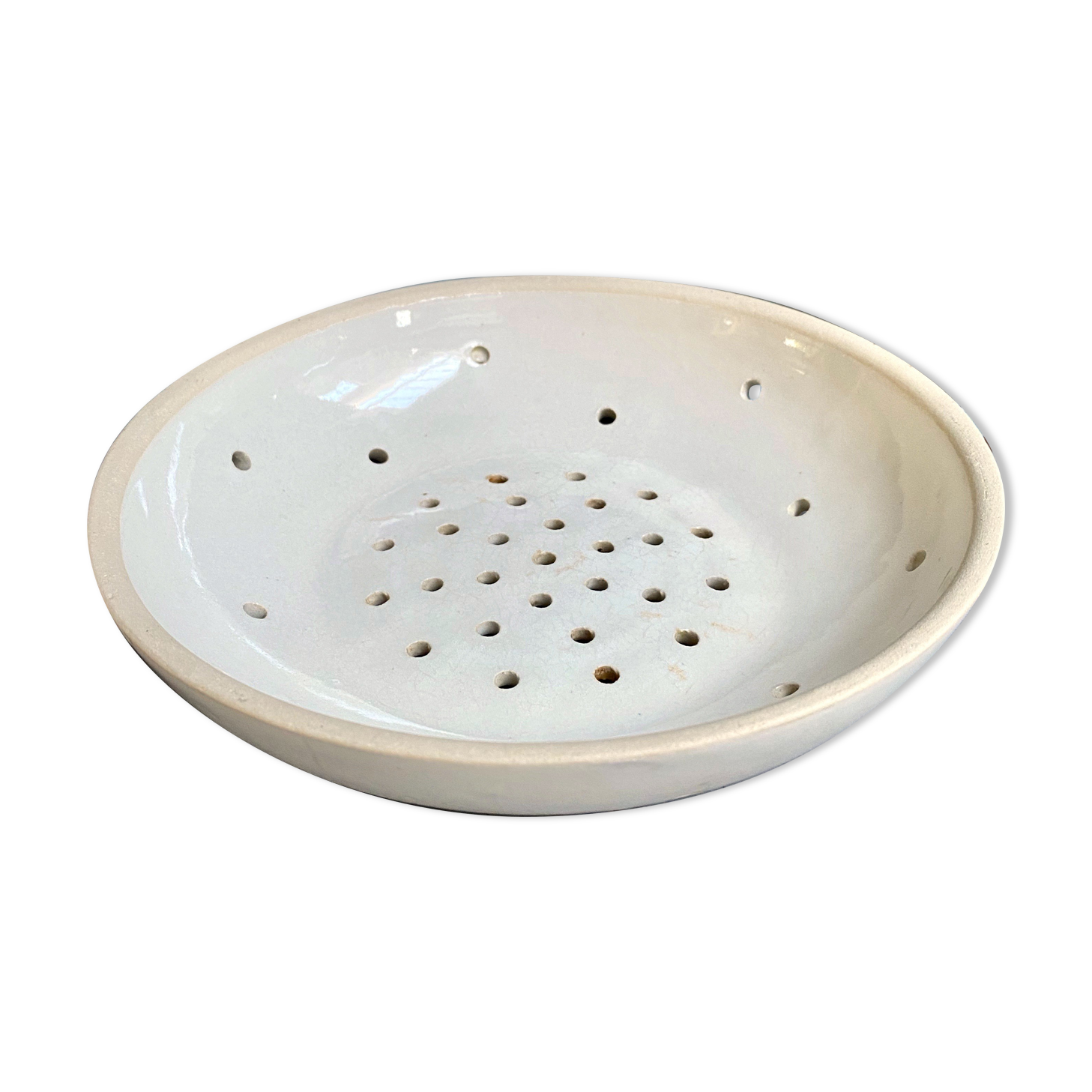 Fruit drainer in glazed stoneware