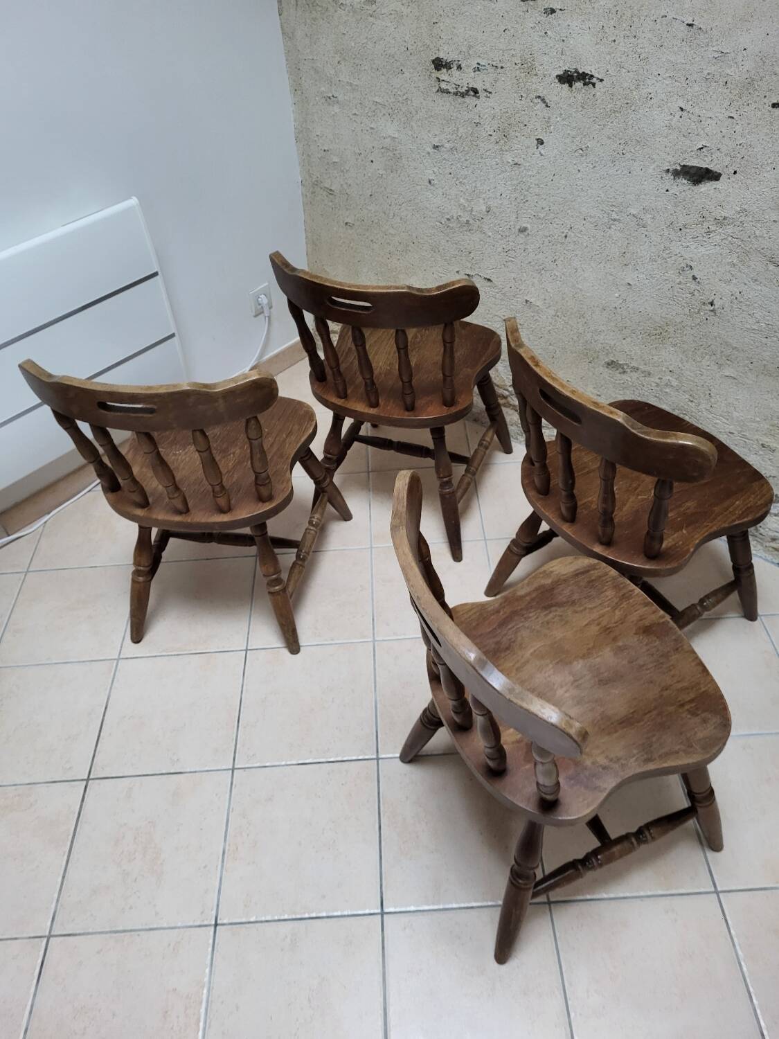 4 chaises Western en bois courbé