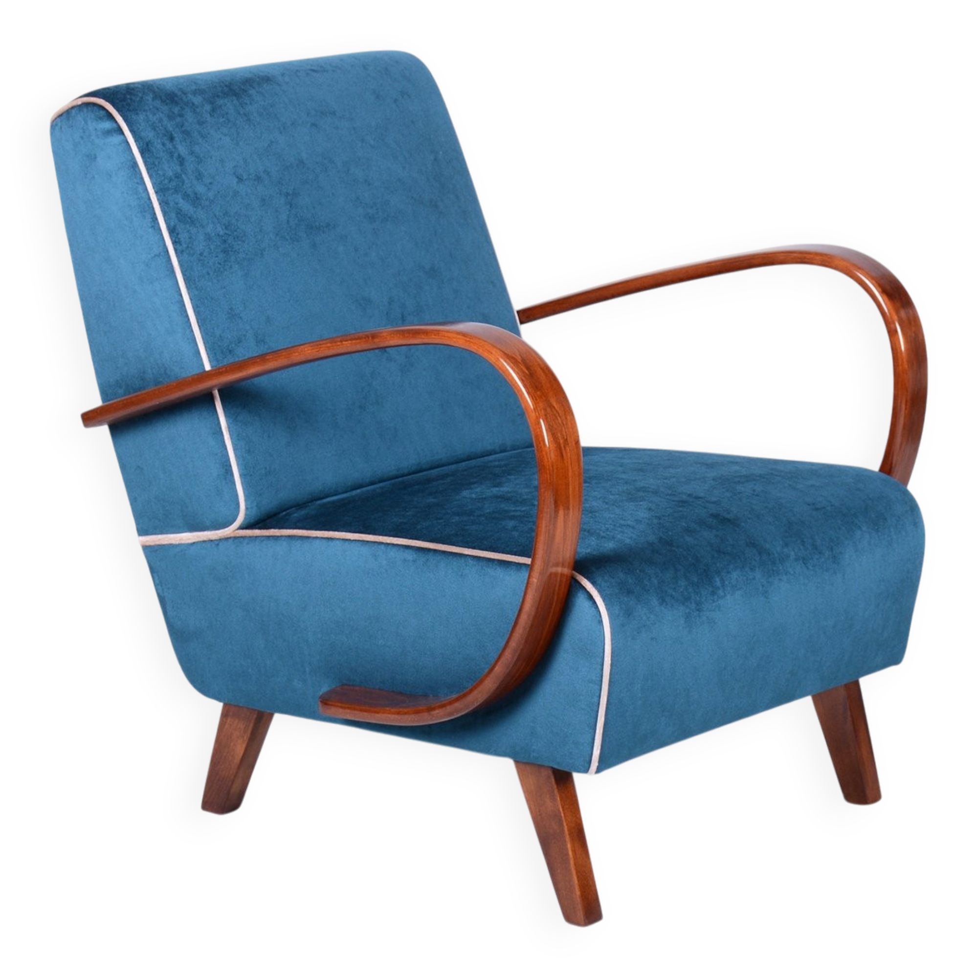 Art Deco Armchair Model C attributed to J. Halabala for Up Závody, Czech, 1940s