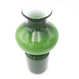 Scandinavian vase green and opaline white