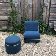 Fauteuil et ottoman années 80