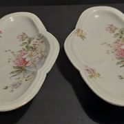 Pair of porcelain raviers floral decoration