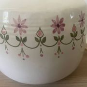Pied de lampe en céramique artisanale décor fleuri