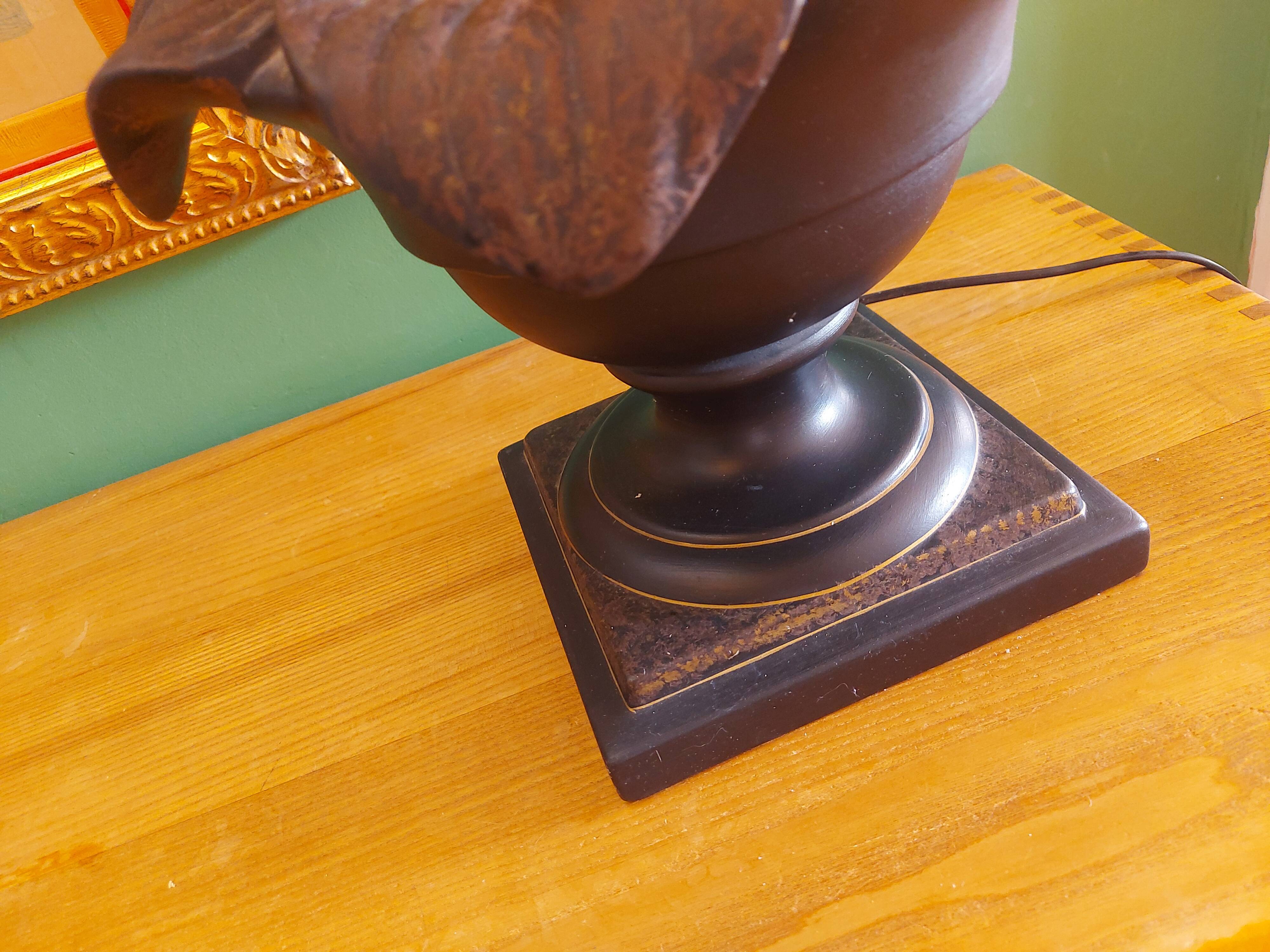 70's georgia jacob lamp, gold leaves