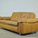 Danish vintage leather 2-seater sofa by svend skipper, 1970s