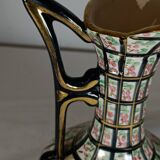 Aiguière ancienne en faïence décor floral – XIXe siècle