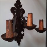 2 medieval-style wrought iron sconces