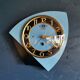 Vintage formica clock silent asymmetrical wall pendulum "MP blue black"