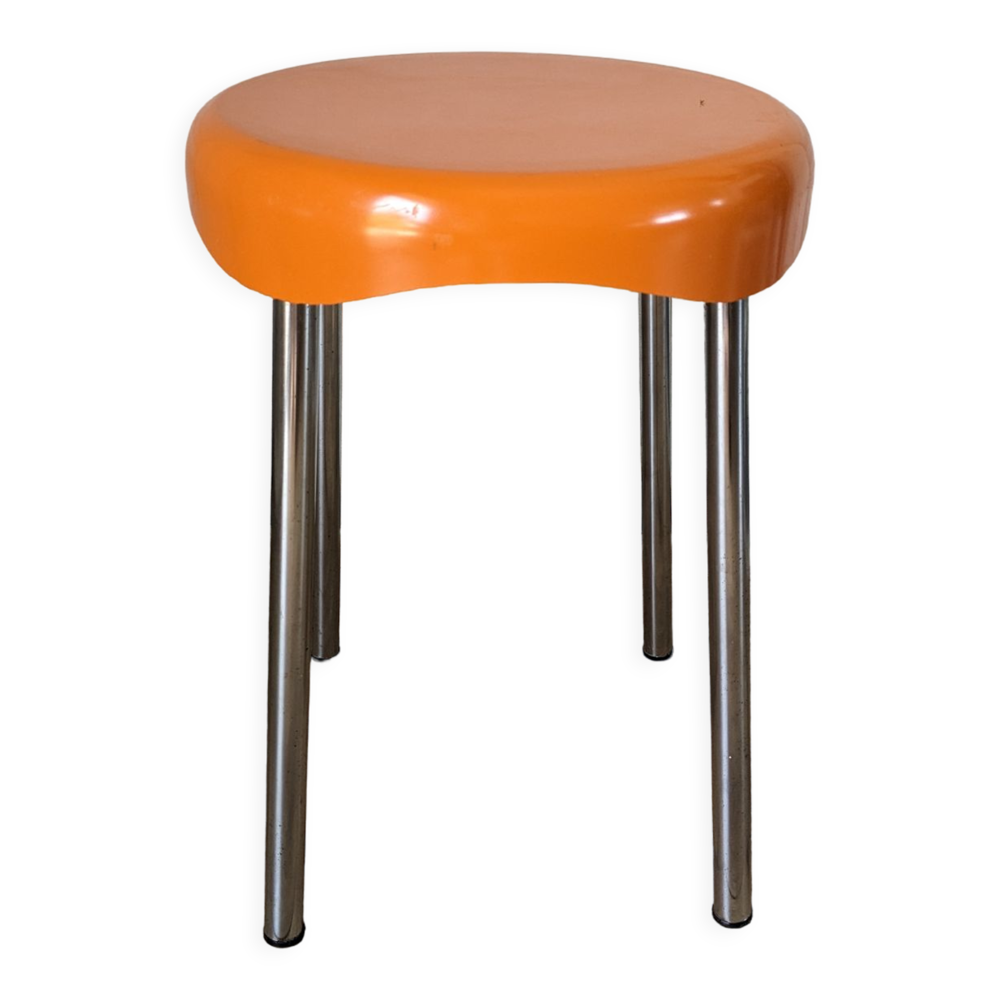 Tabouret Condor orange vintage années 70