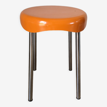 Tabouret Condor orange vintage années 70