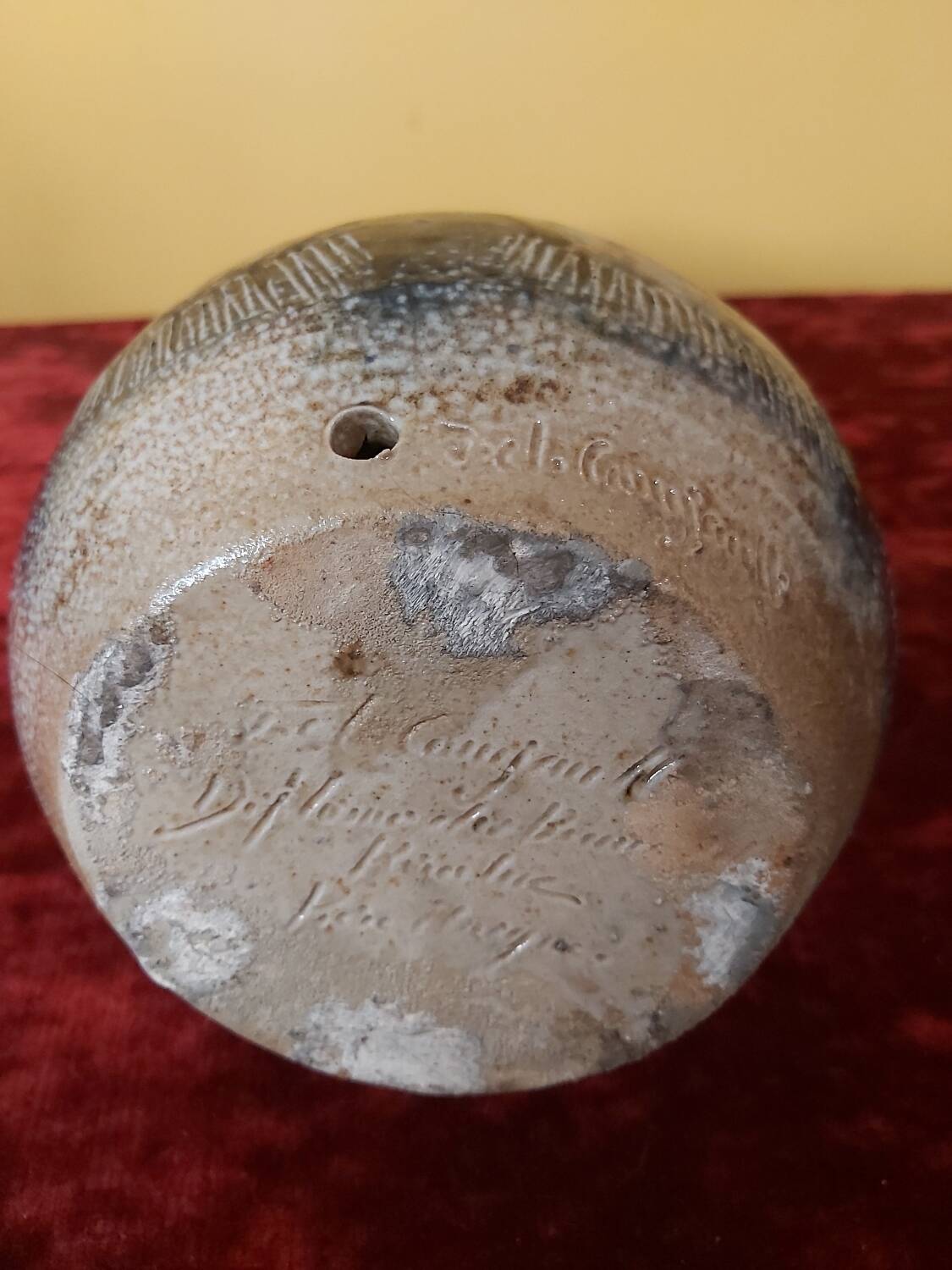 Quimper Courjault ceramic lamp base, 1970