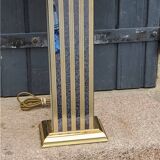 Hollywood Regency style Le Dauphin lamp from the 70s/80s in gilded brass and silver metal