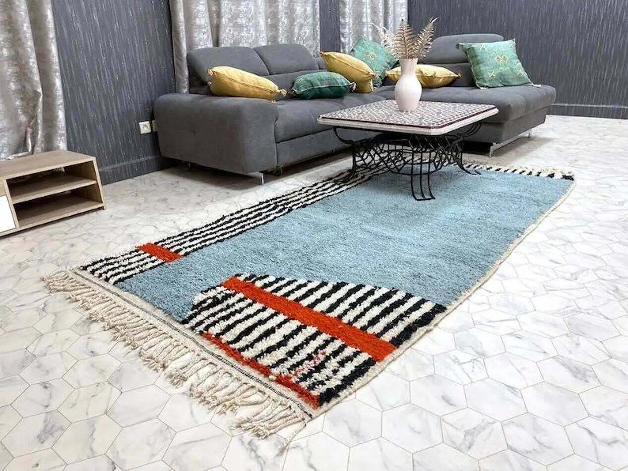Tapis tissé à la main 200x300 cm, laine, multicolore, Maroc
