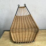 Wall shelves 50s metal and rattan