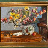 Still life painting with flowers and keys, 1973