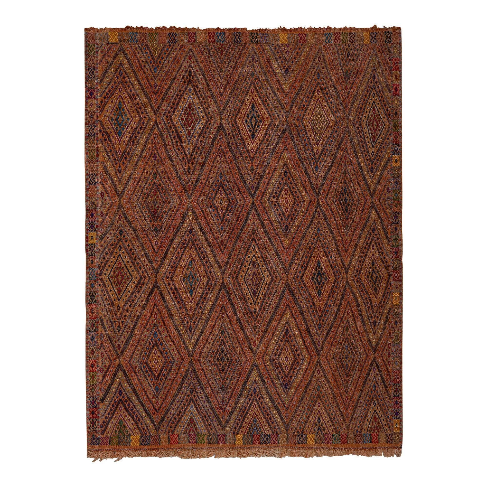 Vintage Turkish kilim, handwoven, 165x234 cm.