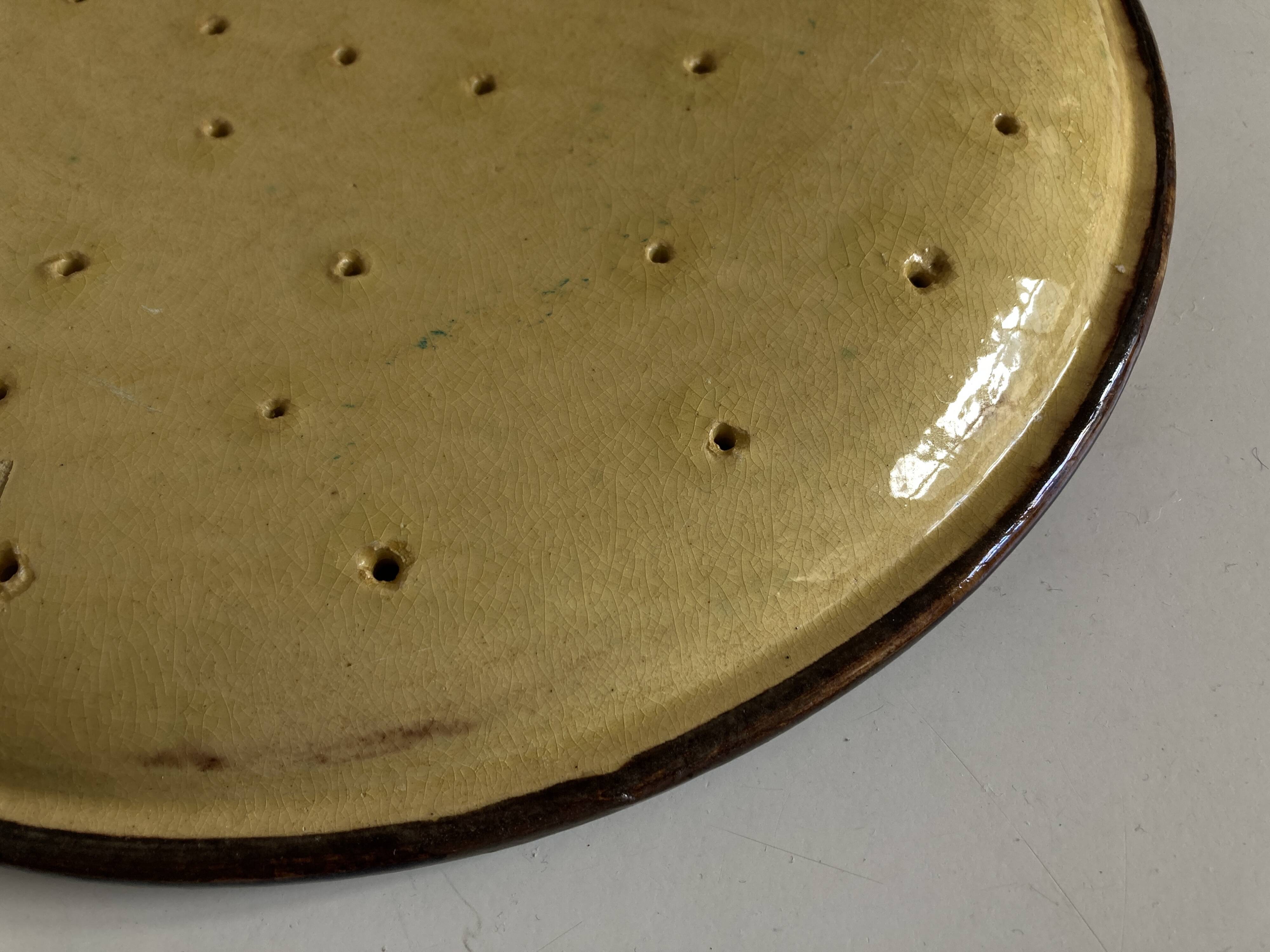 XXL Etienne Noel centerpiece in glazed earthenware from Dieulefit 1950