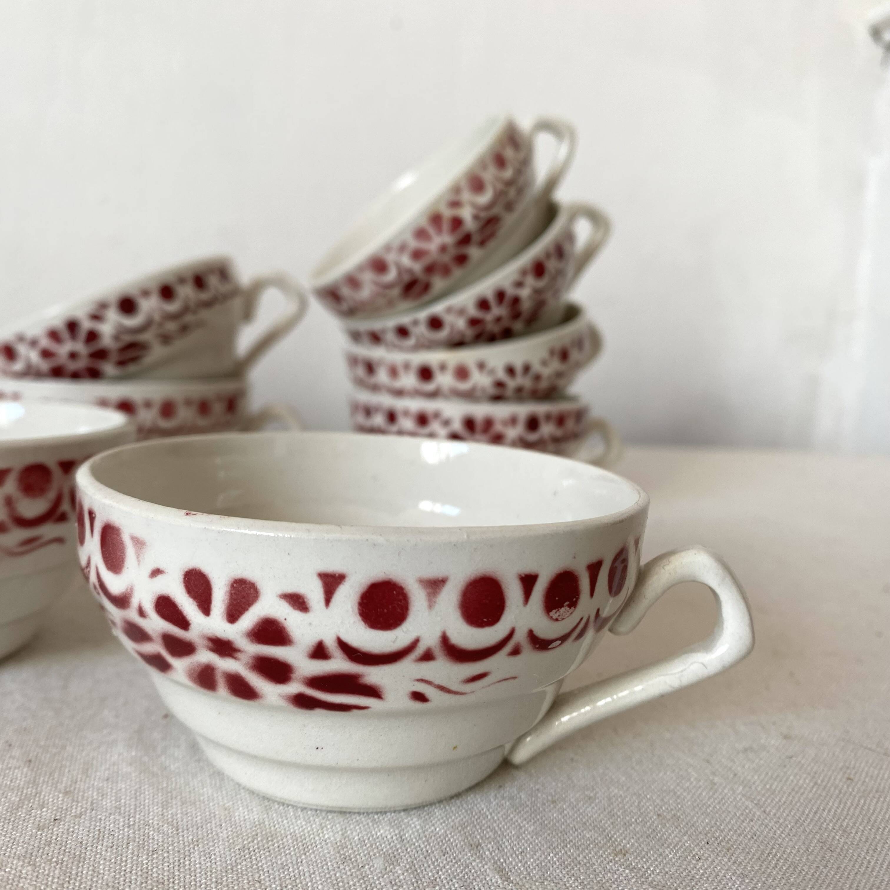 Old Sarreguemines cups