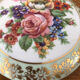 Vintage jewelry box in Limoges porcelain flowers and gilding