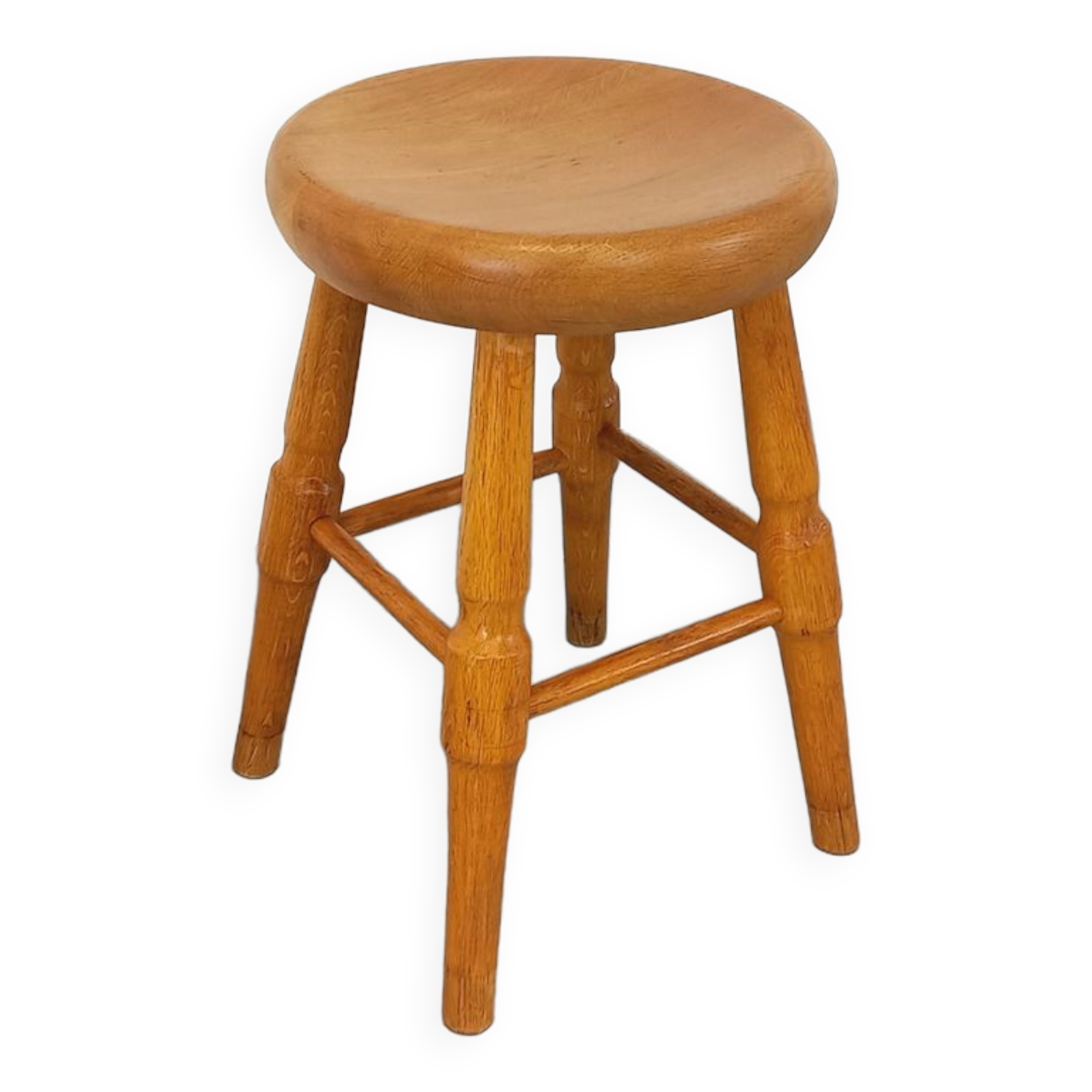 Vintage solid oak stool from the 50s 60s