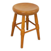 Tabouret vintage en chêne massif des années 50 60