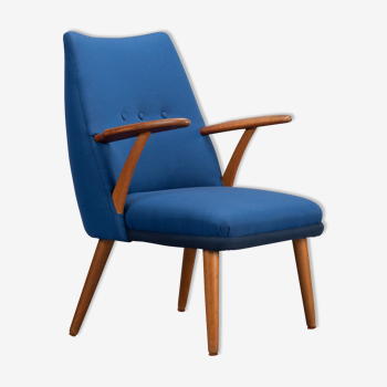 Danish Midcentury Reupholstered Blue Cocktail Chair, 1960s