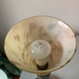 Silver bronze art deco table lamp