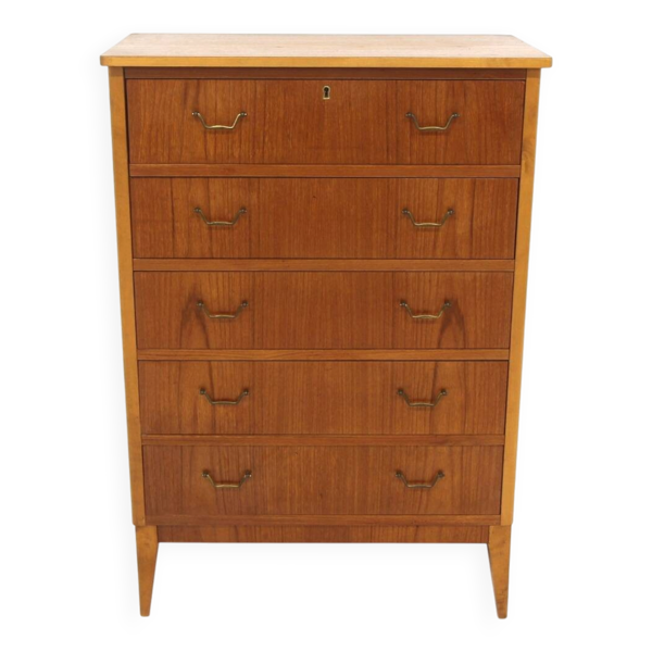 Commode scandinave ''tallboy'' en teck, Suède, 1960