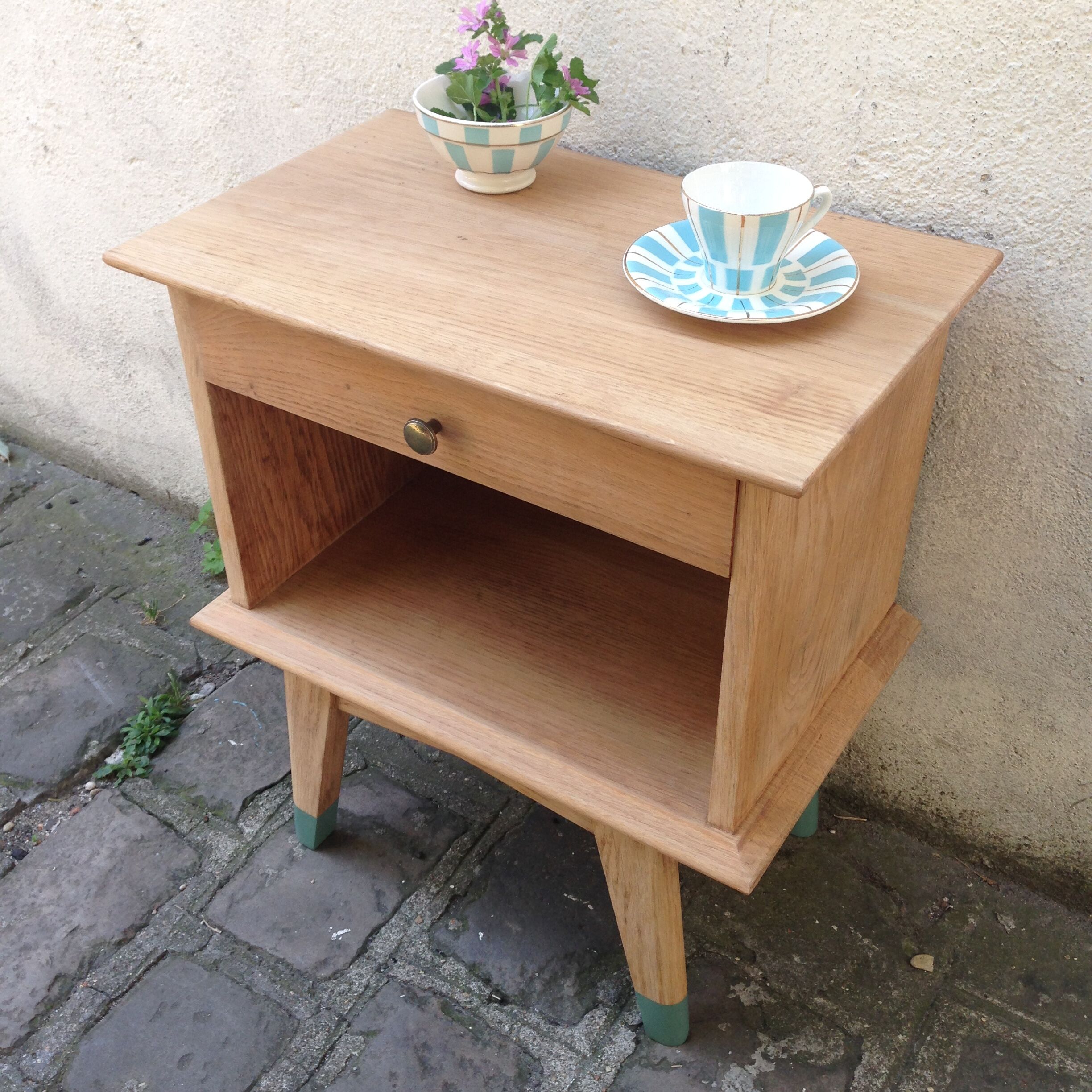 Bedside table in light wood
