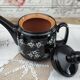 Vintage Russian tea set 14 pieces for 6 people in enamelled terracotta